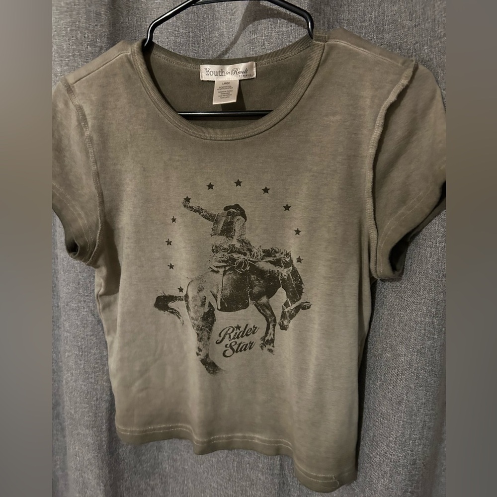 Youth in Revolt Olive Crop Top